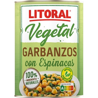 LITORAL Vegetal chickpeas with spinach gluten-free tin 425 g