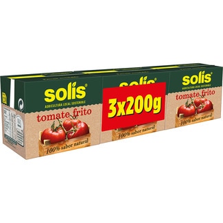 SOLIS tomate frito origen Vegas del Guadiana sin gluten pack 3 envases 200 g