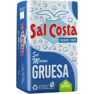 Sal marina natural gruesa sin aditivos paquete 1 kg - Sal Costa