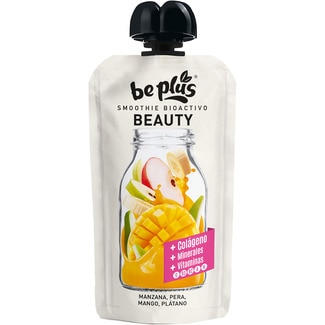 BE PLUS smoothie bio activo Beauty con colágeno sabor manzana, pera, mango y plátano bolsa 150 g