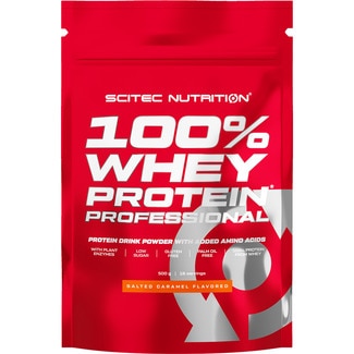 SCITEC NUTRITION Whey Protein Professional salted caramel flavour powdered protein, gluten-free bag 500 g