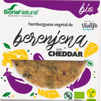 Soria Natural Hamburguer Vegetal Beringela e Cheddar embalagem 200 g