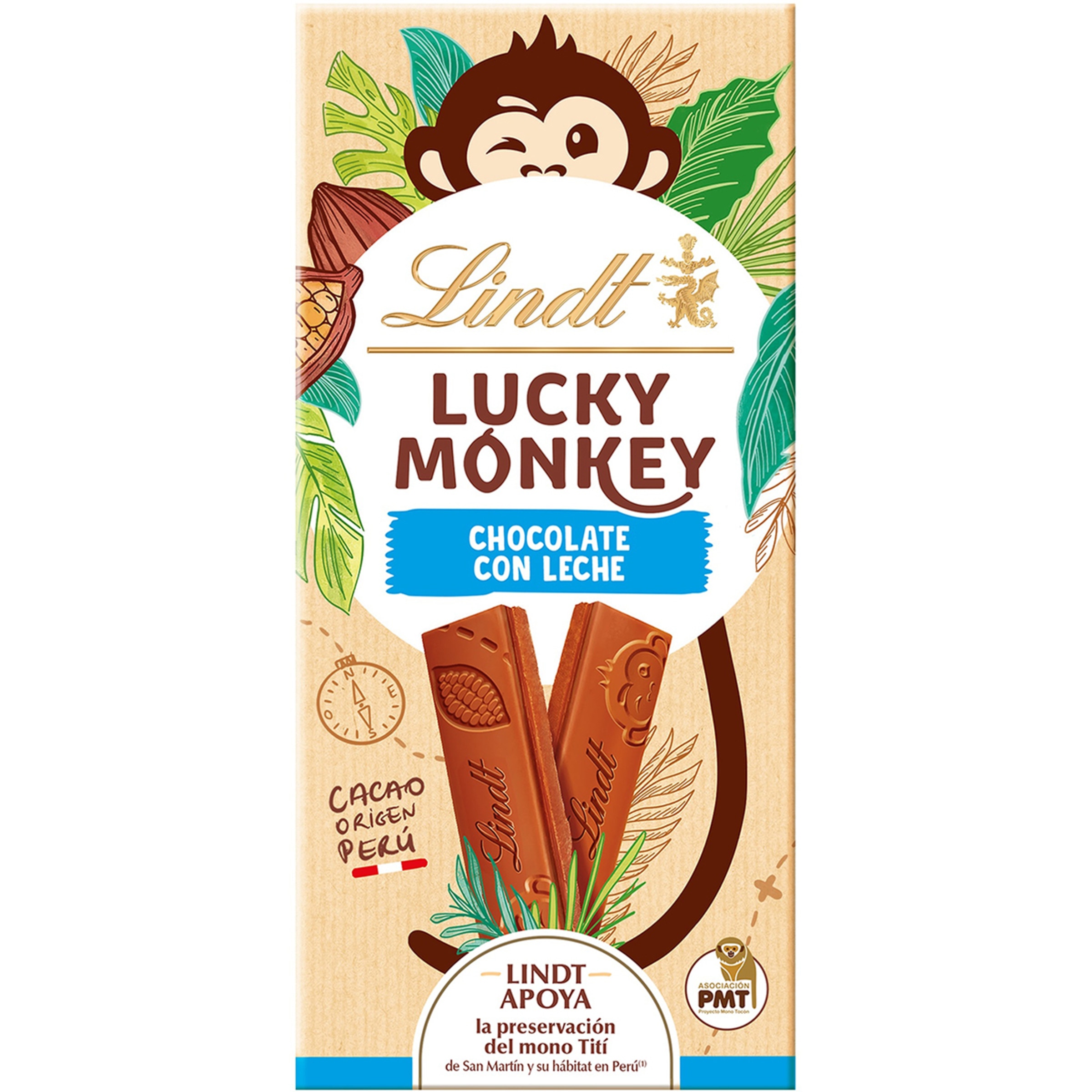 chocolate con leche Lucky Monkey apoya la preservación del mono Tití de San Martín