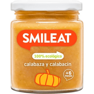 SMILEAT tarrito de calabaza y calabacín 100% ecológico sin gluten desde 4 meses tarrito 230 g