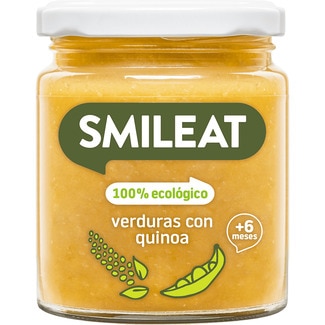 SMILEAT tarrito de verduras con quinoa 100% ecológico sin gluten desde 6 meses envase 230 g