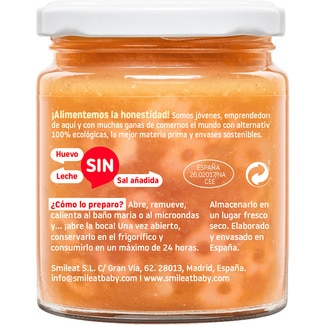 Cachitos tarrito de estrellitas con tomate 100% ecológico desde 10 meses envase 230 g - Smileat