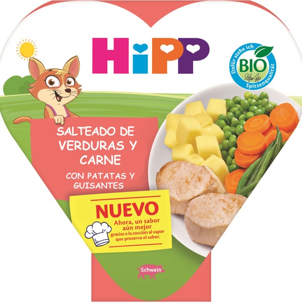 sautéed vegetables and meat with potatoes and peas from 12 months container 250 g