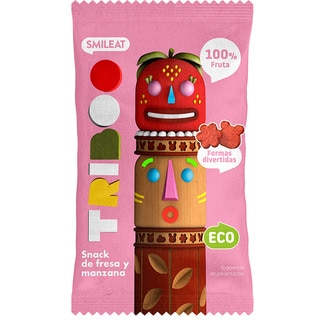 SMILEAT Triboo snacks de fresa y manzana 100% fruta ecológico desde 3 años bolsa 25 g