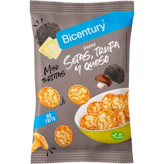 BICENTURY mini tortitas de setas, trufa y queso bolsa 70 g