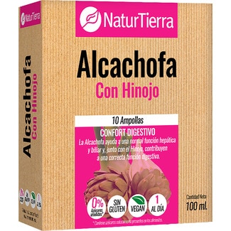 NATURTIERRA Comfort Digestive artichoke with fennel, gluten-free and no added sugars container 10 ampoules