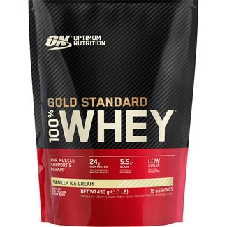 OPTIMUM NUTRITION On Gold Standard 100% Whey proteína en polvo con edulcorantes sabor bolsa 450 g
