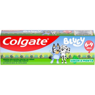 COLGATE pasta de dientes infantil Bluey sabor menta suave 6 a 9 años tubo 50 ml