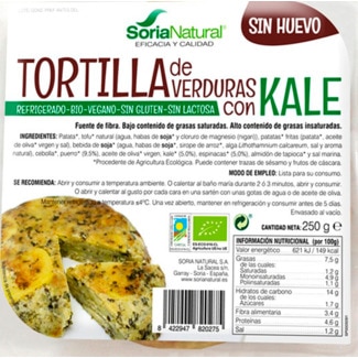 Soria Natural Tortilha de Verduras e Kale embalagem 250 g