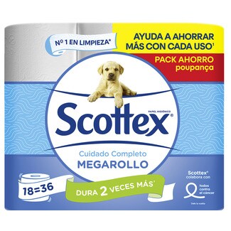 Scottex Papel Higiénico Mega Rolo embalagem 9 unidades