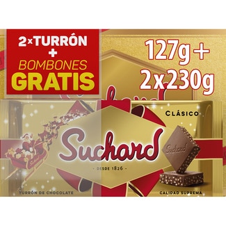 SUCHARD klassischer Schokoladen-Turrón 2er-Pack Tabletten 230 g