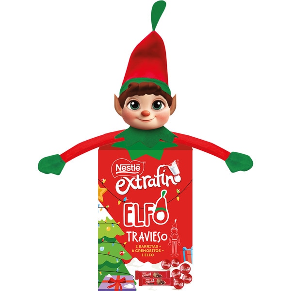 Elf mit 2 Schokoladenriegeln und 6 Cremositos Karton 79 g