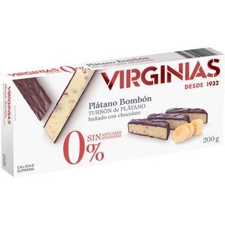 VIRGINIAS turrón de plátano 0% azúcares añadidos Calidad Suprema tableta 200 g