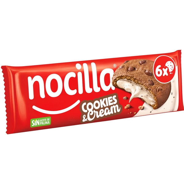 Plätzchen gefüllt mit Nocilla Cookies and Cream ohne Palmöl 6 Stück Paket 120 g
