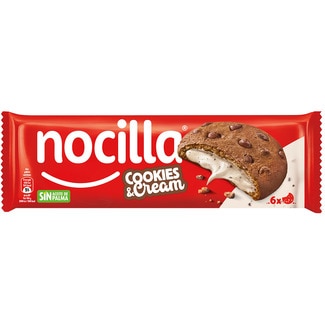 Cookies rellenas de nocilla cookies and cream sin aceite de palma 6 unidades paquete 120 g - Nocilla