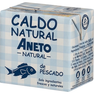ANETO fish stock only fresh and natural ingredients gluten-free and lactose-free carton 500 ml