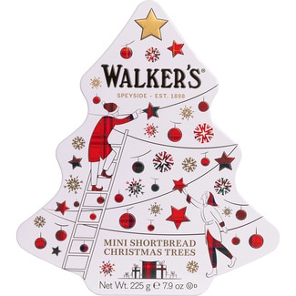 WALKERS mini butter biscuits in tin 225 g in the shape of a Christmas tree