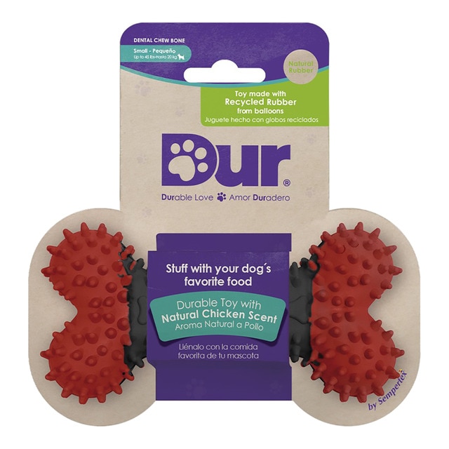 Dur – Hueso rojo y negro Dur para perros pequeños Pequeños y Medianos. Talla Única