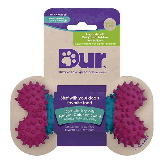 Dur – Hueso rosa y azul Dur para perros Pequeños y Medianos. Rosa / Azul Talla Única