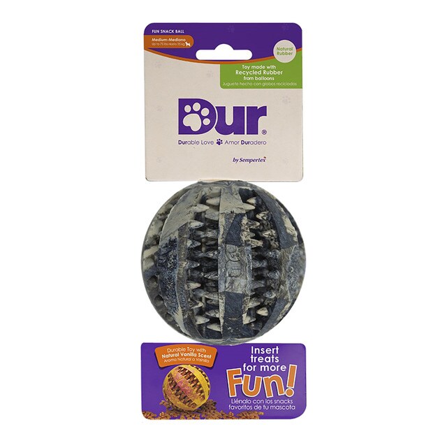 Dur – Pelota negra y blanca Dur para perros Medianos y Grandes. Negro Talla Única