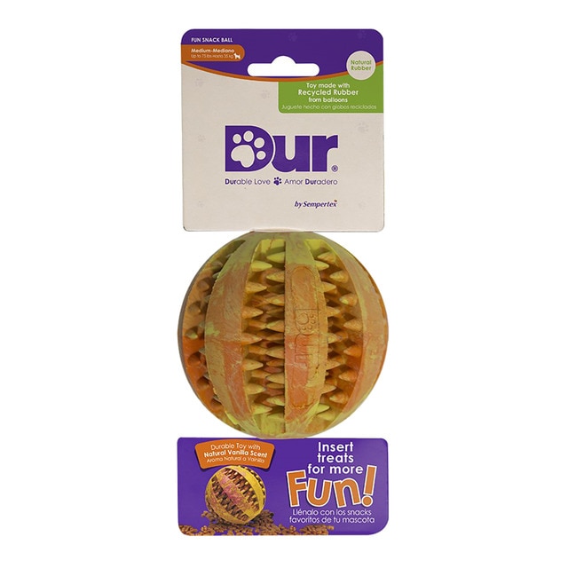 Dur – Pelota amarilla y naranja Dur para perros Medianos y Grandes. Amarillo Talla Única