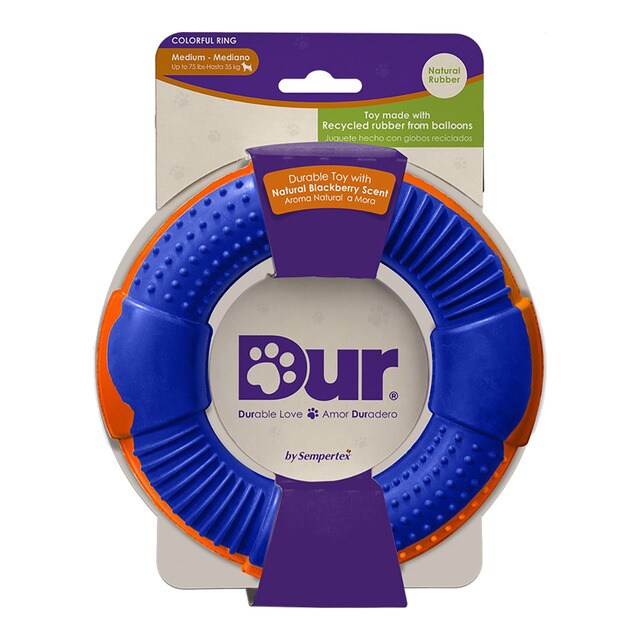 Dur – Aro azul y naranja Dur para perros Adultos Medianos y Grandes. Talla Única