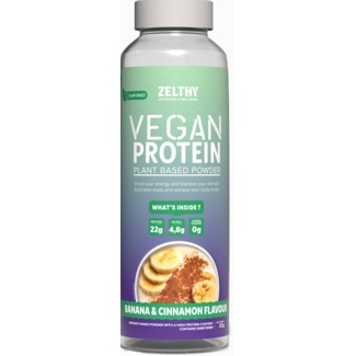 Zelthy Proteína Vegetal Vegan Banana com Canela embalagem 32 g