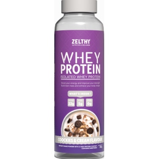 Zelthy Proteína Whey Biscoito e Natas embalagem 30 g