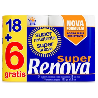 Renova Papel Higiénico 18 + 6 Grátis embalagem 24 unidades