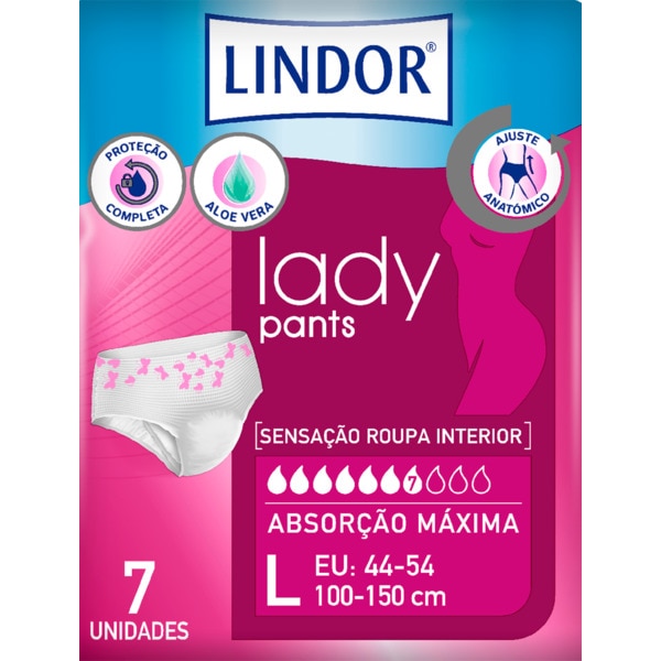 Fraldas para Adultos Mulher Tamanho L embalagem 7 unidades