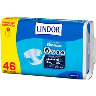 Lindor Fraldas para Adultos com Elásticos Tamanho Grande embalagem 46 unidades
