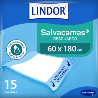 Lindor Resguardo Salvacamas com Abas Adultos 60x90 cm embalagem 15 unidades