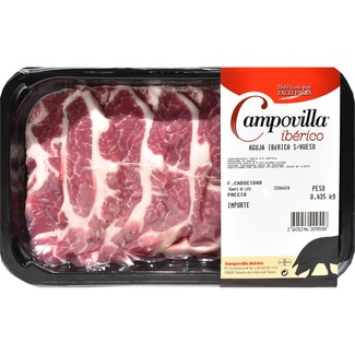Aguja Fresca sin Hueso de Cerdo Ibérico en Filetes Peso Aproximado  Campovilla 435 G