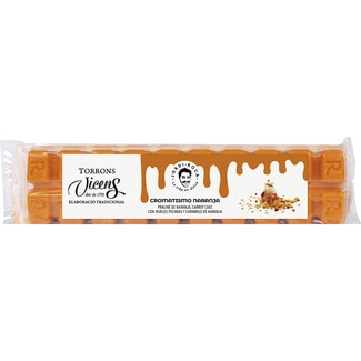 VICENS Jordi Roca Turrón Cromatismo Orange nach Hausmacherart Tafel 300 g Praliné aus Orange, Carrot Cake, Pekannüsse und Orangenkaramell