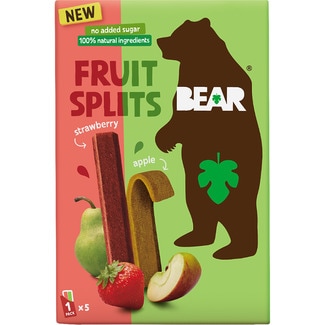 BEAR Fruit Rolls rollitos de fresa y manzana deshidratada sin gluten desde 3 años envase 100 g sin azúcar añadido