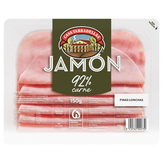 CASA TARRADELLAS Premium low-fat thinly-sliced cooked ham, gluten-free and lactose-free container 150 g