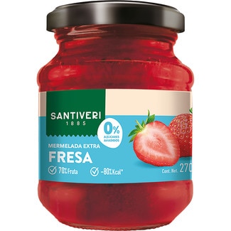 SANTIVERI Erdbeermarmelade extra 70% Frucht und 0% Zuckerzusatz Flacon 270 g