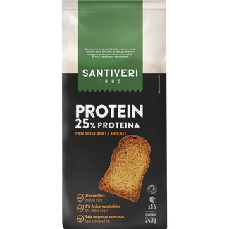 SANTIVERI Protein Röstbrot mit 25% Protein 0% Zuckerzusatz 16 Scheiben Paket 240 g
