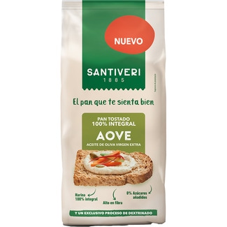 SANTIVERI AOVE 100 dextriniertes Vollkornröstbrot mit nativem Olivenöl extra Behälter 200 g 0% Zuckerzusatz