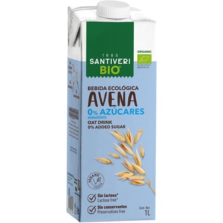 SANTIVERI Lact-avena bebida de avena ecológica sin lactosa y sin azúcares añadidos envase 1 l