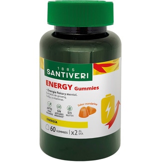 SANTIVERI Energy ginseng sabor mandarina sin gluten y sin azúcares añadidos bote 60
