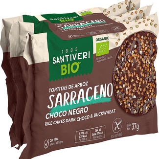 SANTIVERI Bio Organic Bio-Buchweizentörtchen mit Zartbitterschokolade glutenfrei Behälter 37 g