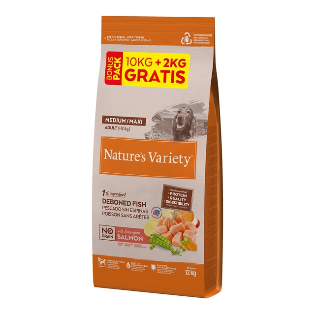 Nature's Variety - Pienso para perros adultos medianos y grandes Nature's Variety No Grain salmón