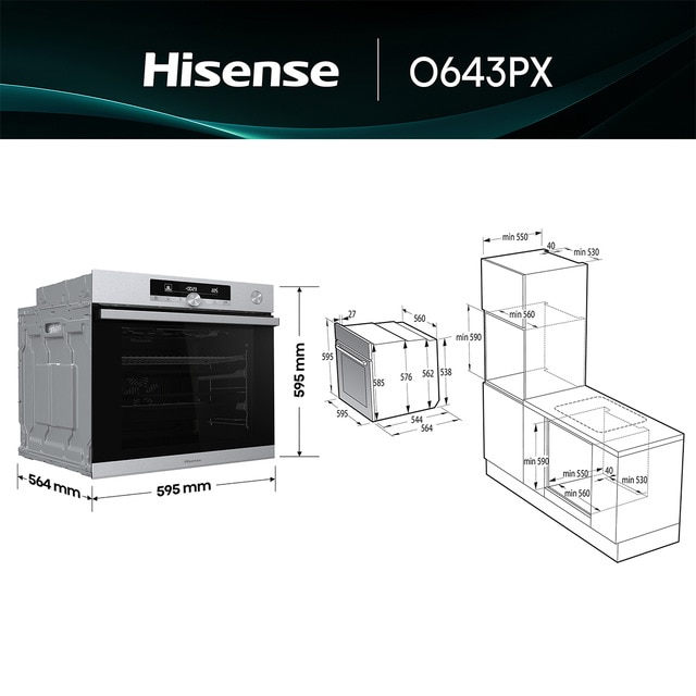 Thumbnail 1 de Hisense O643PX horno multifunción 77 litros pirolítico