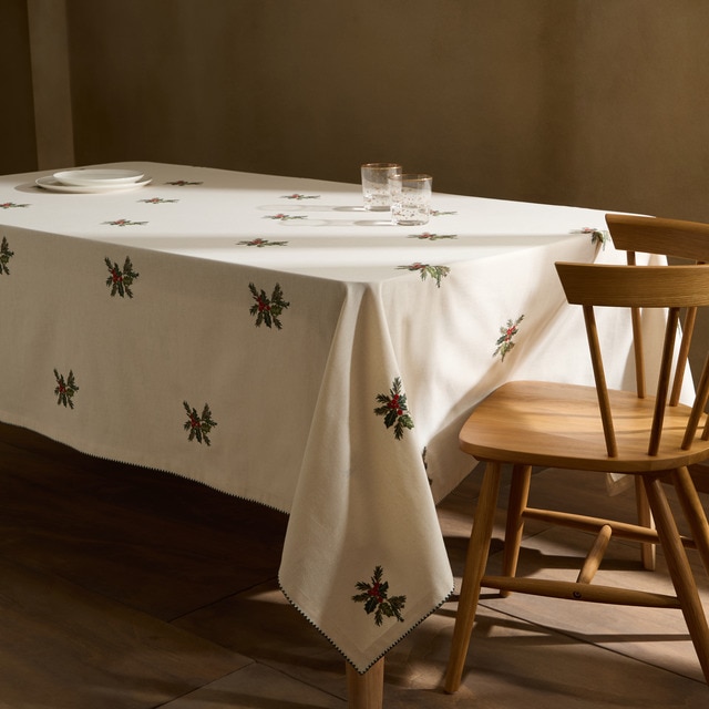 Mantel algodón y lino Holly Emb