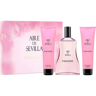 AIRE DE SEVILLA Paradise estuche con eau de toilette femenina spray 150 ml + crema hidratante tubo 100 ml + gel de ducha tubo 100 ml